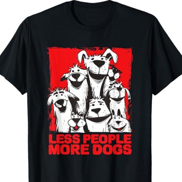 Tops - Less People More Dogs Dog Love T-Shirt